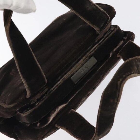 PRADA Hand Bag Velor Brown - Picture 8 of 15
